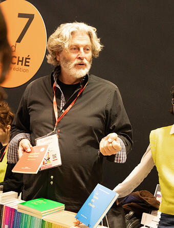 Le stand des éditions Bruno Doucey au SLPJ de Montreuil 2024