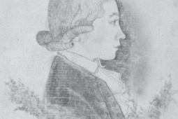 Portrait de Hölderlin à 16 ans, dessin au crayon de couleur, 1786